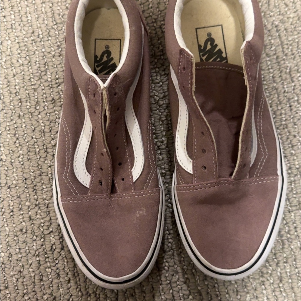 Vans Mauve and White Canvas Sneakers